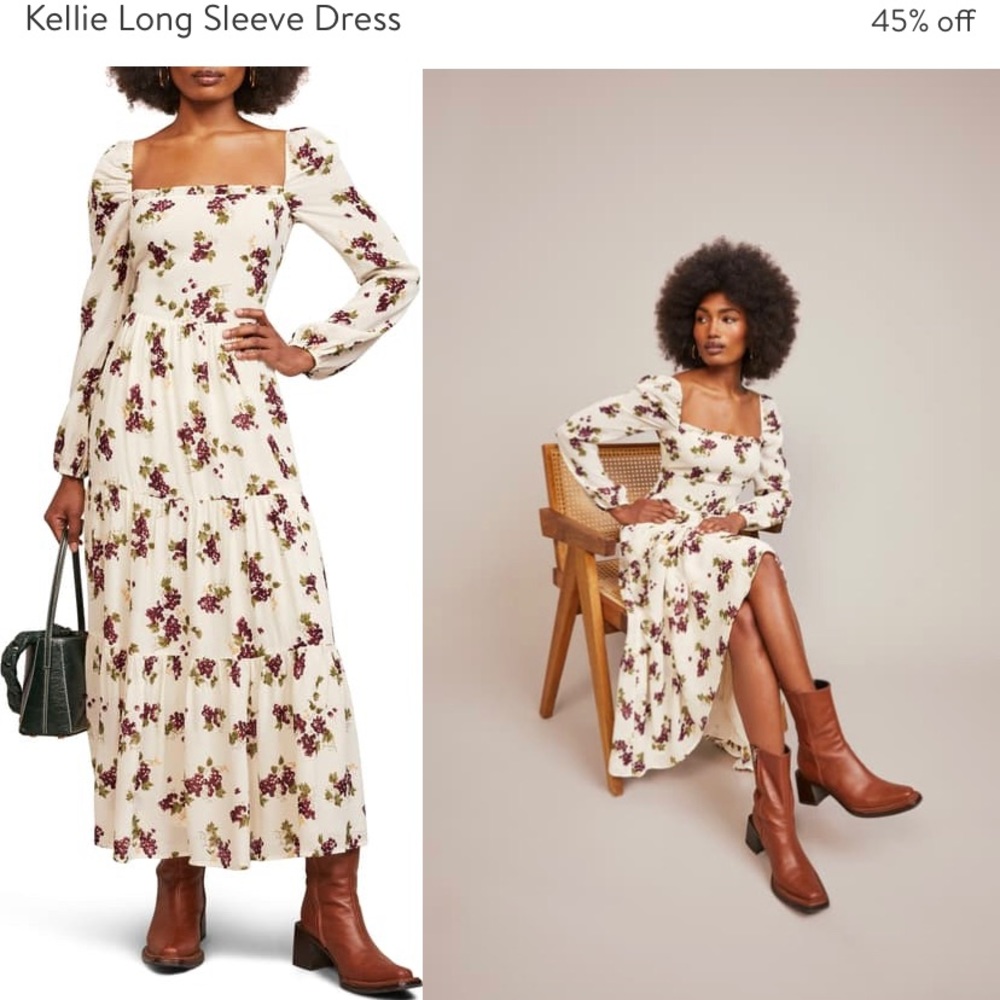 Reformation Kellie Long Sleeve Dress- 4